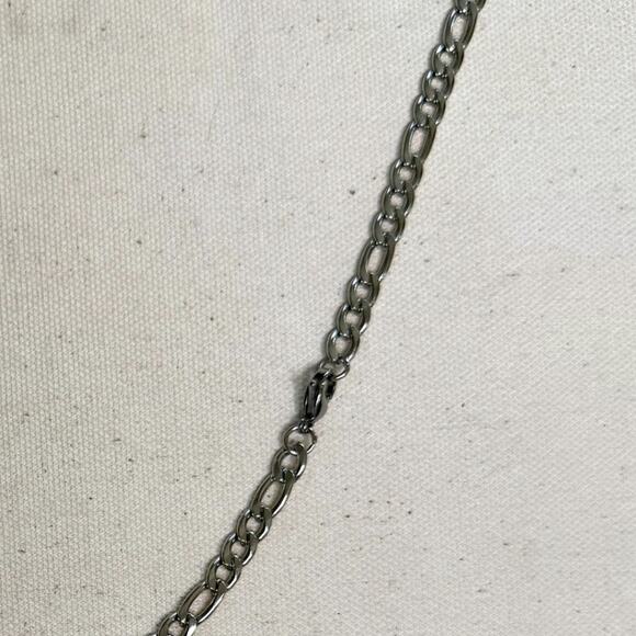 Y2K Silver 925 Stainless Steel Cuban Link Chain Necklace 20 Inch Vintage Unisex - Picture 8 of 8